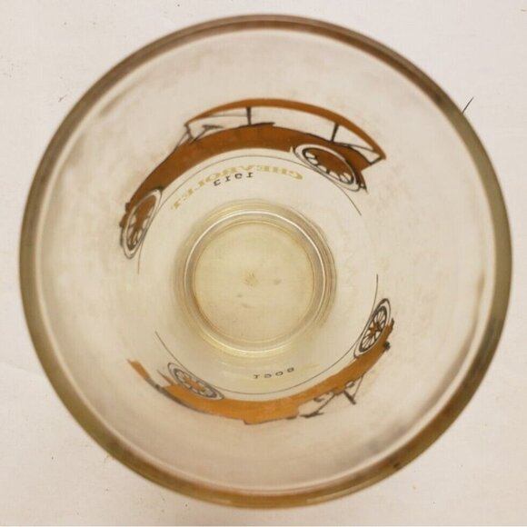 Glass with Automobiles Hazel Atlas Tumbler Ford 1908 & Chevrolet 1913 MCM VTG - Picture 3 of 4
